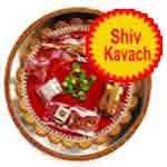 Traditional rakhi thali with shiva kavach