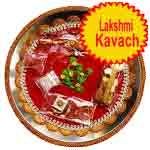 Traditional rakhi thali with lakshmi kavach