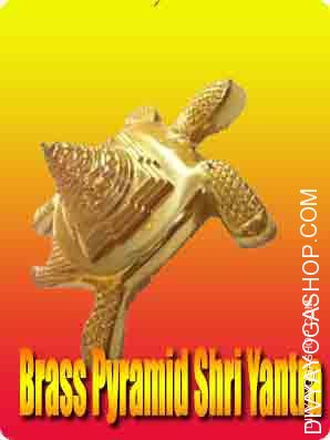 Brass Pyramid shree yantra on Tortoise