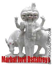 Dattatreya white stone idol