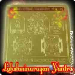 Lakshmi Narayana gold plated Yantra