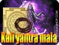 Kali yantra and rosary for protection
