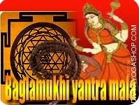 Bagalamukhi yantra and rosary for victory
