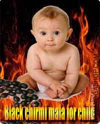 Black chirmi bead mala for child
