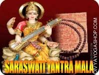 Saraswati yantra and rosary for wisdom