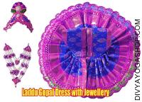 Laddu gopal dress with jewellery