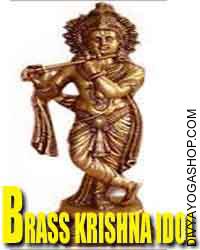 Brass krishna idol