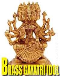Brass gayatri idol