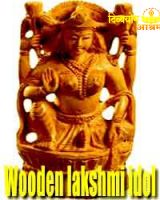 Wooden lakshmi idol